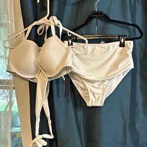 Tempt Me White Halter Bikini Set - Two Piece Swimwear